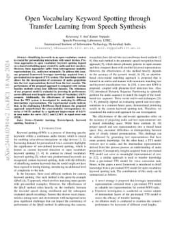 Open vocabulary keyword spotting through transfer learning from speech
  synthesis