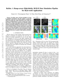 RaSim: A Range-aware High-fidelity RGB-D Data Simulation Pipeline for
  Real-world Applications