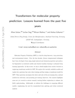 Transformers for molecular property prediction: Lessons learned from the
  past five years