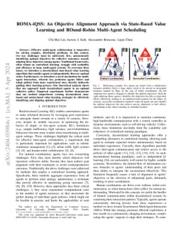 ROMA-iQSS: An Objective Alignment Approach via State-Based Value
  Learning and ROund-Robin Multi-Agent Scheduling