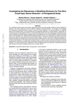 Investigating the Robustness of Modelling Decisions for Few-Shot
  Cross-Topic Stance Detection: A Preregistered Study