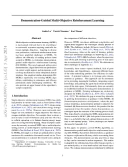 Demonstration Guided Multi-Objective Reinforcement Learning