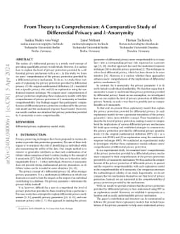 From Theory to Comprehension: A Comparative Study of Differential
  Privacy and $k$-Anonymity