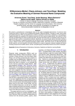 Willkommens-Merkel, Chaos-Johnson, and Tore-Klose: Modeling the
  Evaluative Meaning of German Personal Name Compounds