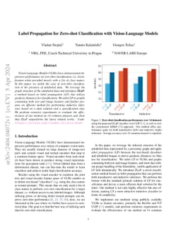 Label Propagation for Zero-shot Classification with Vision-Language
  Models