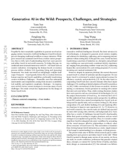 Generative AI in the Wild: Prospects, Challenges, and Strategies