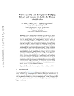 Cross-Modality Gait Recognition: Bridging LiDAR and Camera Modalities
  for Human Identification