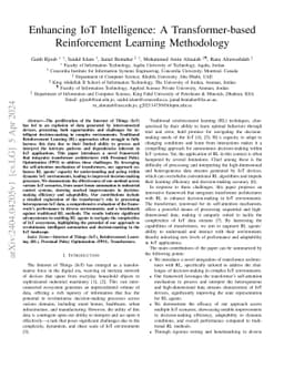 Enhancing IoT Intelligence: A Transformer-based Reinforcement Learning
  Methodology