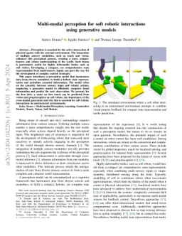Multi-modal perception for soft robotic interactions using generative
  models