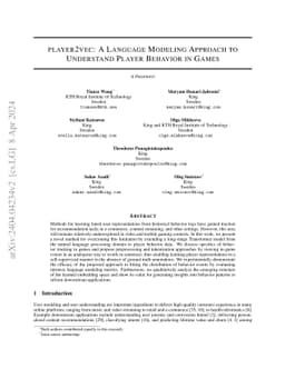 player2vec: A Language Modeling Approach to Understand Player Behavior
  in Games