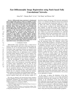 Fast Diffeomorphic Image Registration using Patch based Fully
  Convolutional Networks