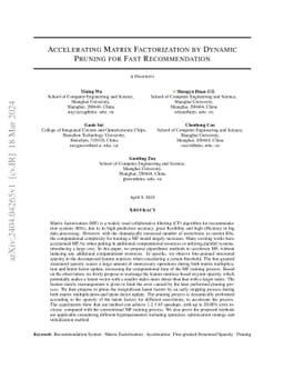 Accelerating Matrix Factorization by Dynamic Pruning for Fast
  Recommendation