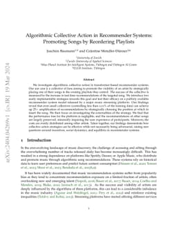 Algorithmic Collective Action in Recommender Systems: Promoting Songs by Reordering Playlists