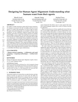 Designing for Human-Agent Alignment: Understanding what humans want from
  their agents