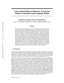 Conversational Disease Diagnosis via External Planner-Controlled Large
  Language Models