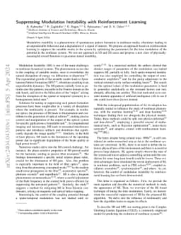 Suppressing Modulation Instability with Reinforcement Learning