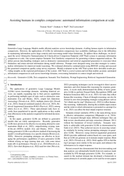 Assisting humans in complex comparisons: automated information
  comparison at scale