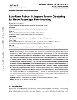 Low-Rank Robust Subspace Tensor Clustering for Metro Passenger Flow
  Modeling