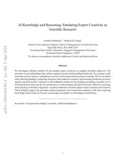 AI Knowledge and Reasoning: Emulating Expert Creativity in Scientific
  Research