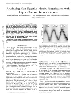 Rethinking Non-Negative Matrix Factorization with Implicit Neural
  Representations
