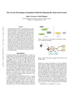 The Case for Developing a Foundation Model for Planning-like Tasks from
  Scratch