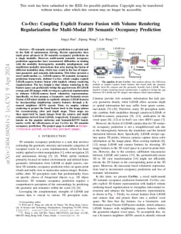 Co-Occ: Coupling Explicit Feature Fusion with Volume Rendering
  Regularization for Multi-Modal 3D Semantic Occupancy Prediction