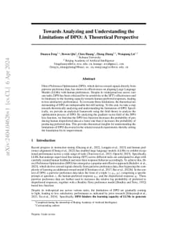 Towards Analyzing and Understanding the Limitations of DPO: A
  Theoretical Perspective