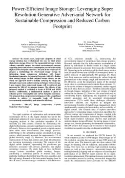 Power-Efficient Image Storage: Leveraging Super Resolution Generative
  Adversarial Network for Sustainable Compression and Reduced Carbon Footprint