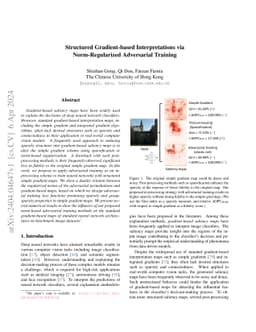 Structured Gradient-based Interpretations via Norm-Regularized
  Adversarial Training