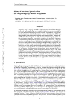 Binary Classifier Optimization for Large Language Model Alignment