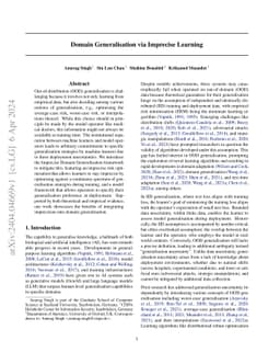 Domain Generalisation via Imprecise Learning