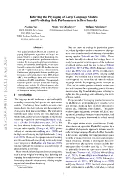 PhyloLM : Inferring the Phylogeny of Large Language Models and
  Predicting their Performances in Benchmarks