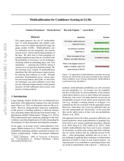 Multicalibration for Confidence Scoring in LLMs