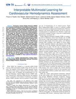 Interpretable Multimodal Learning for Cardiovascular Hemodynamics
  Assessment