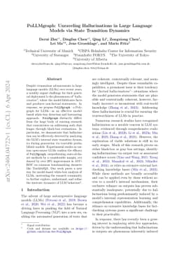 PoLLMgraph: Unraveling Hallucinations in Large Language Models via State
  Transition Dynamics
