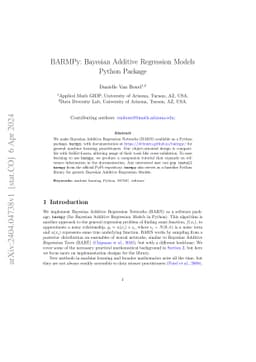 BARMPy: Bayesian Additive Regression Models Python Package