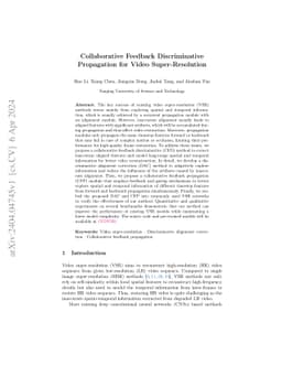 Collaborative Feedback Discriminative Propagation for Video
  Super-Resolution