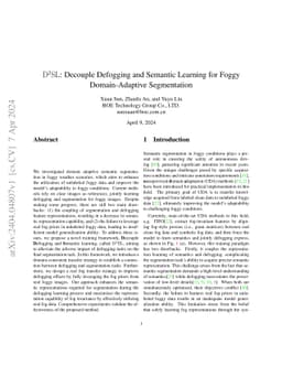 D2SL: Decouple Defogging and Semantic Learning for Foggy Domain-Adaptive
  Segmentation
