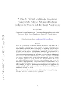 A Data-to-Product Multimodal Conceptual Framework to Achieve Automated
  Software Evolution for Context-rich Intelligent Applications