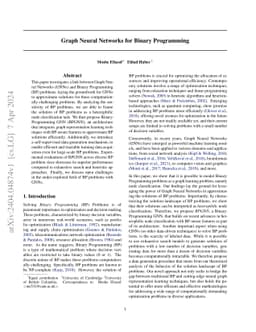 Graph Neural Networks for Binary Programming