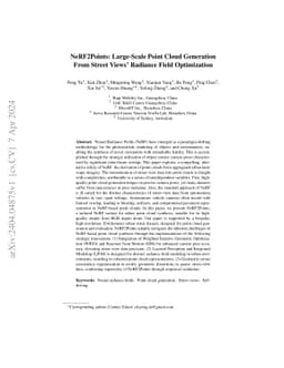NeRF2Points: Large-Scale Point Cloud Generation From Street Views'
  Radiance Field Optimization
