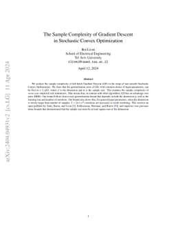 The Sample Complexity of Gradient Descent in Stochastic Convex
  Optimization