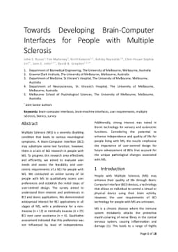 Towards Developing Brain-Computer Interfaces for People with Multiple
  Sclerosis