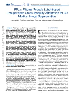 FPL+: Filtered Pseudo Label-based Unsupervised Cross-Modality Adaptation
  for 3D Medical Image Segmentation