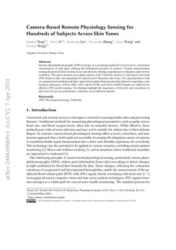 Camera-Based Remote Physiology Sensing for Hundreds of Subjects Across
  Skin Tones