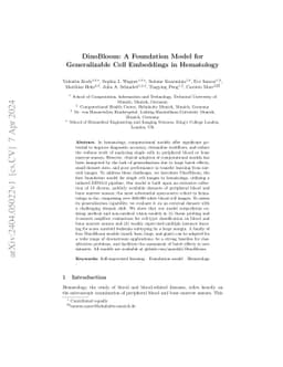 DinoBloom: A Foundation Model for Generalizable Cell Embeddings in
  Hematology