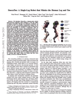 StaccaToe: A Single-Leg Robot that Mimics the Human Leg and Toe