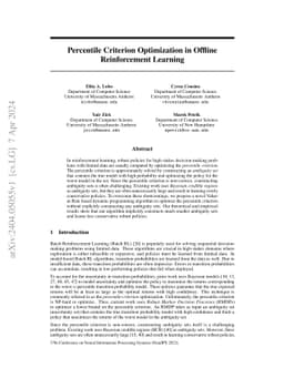 Percentile Criterion Optimization in Offline Reinforcement Learning