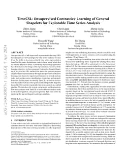 TimeCSL: Unsupervised Contrastive Learning of General Shapelets for
  Explorable Time Series Analysis