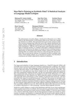 How Bad is Training on Synthetic Data? A Statistical Analysis of
  Language Model Collapse
